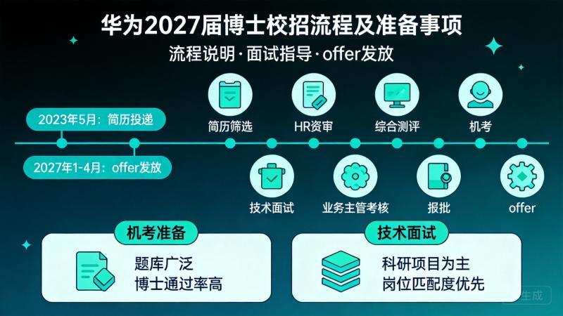 华为2027届博士校招流程及准备事项